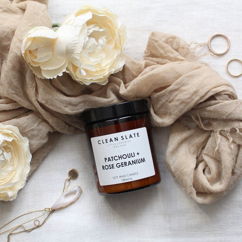 Patchouli + Rose Geranium Candle 180ml