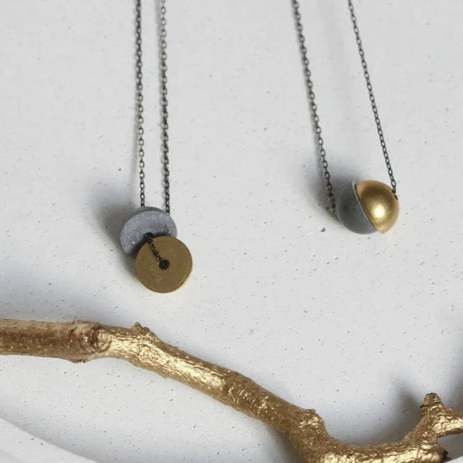 Concrete and Brass Necklaces