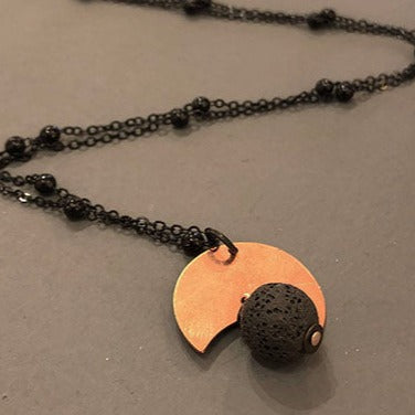 Lava bead and Copper Necklaces